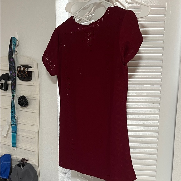 Red Eyelet Top with Grommet Detail - Picture 3 of 3